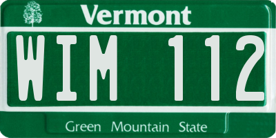 VT license plate WIM112