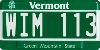 VT license plate WIM113