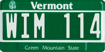 VT license plate WIM114
