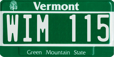 VT license plate WIM115