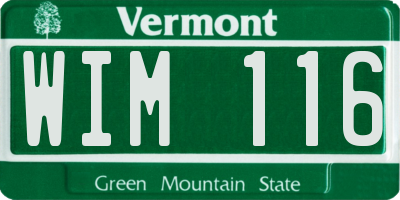 VT license plate WIM116