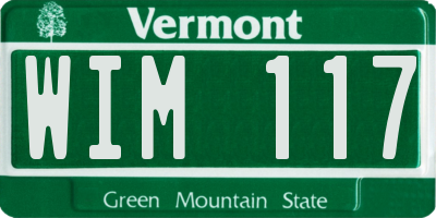 VT license plate WIM117
