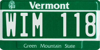 VT license plate WIM118