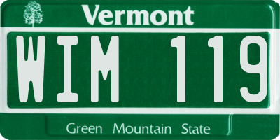 VT license plate WIM119