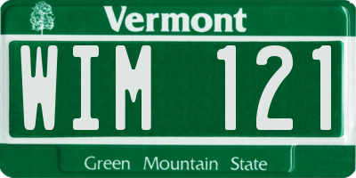VT license plate WIM121