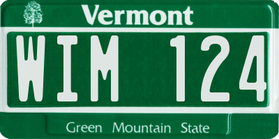 VT license plate WIM124