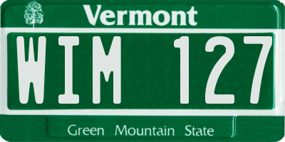 VT license plate WIM127