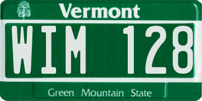 VT license plate WIM128
