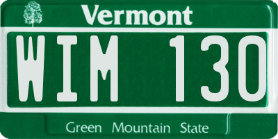 VT license plate WIM130