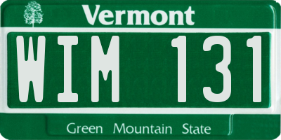 VT license plate WIM131