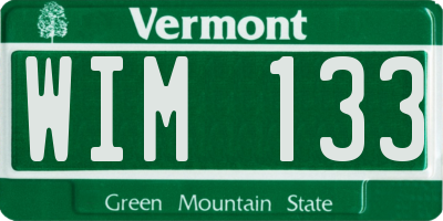 VT license plate WIM133