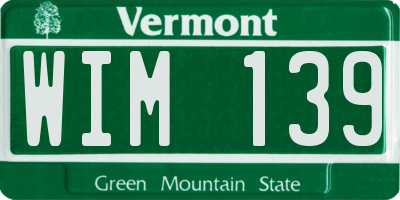 VT license plate WIM139