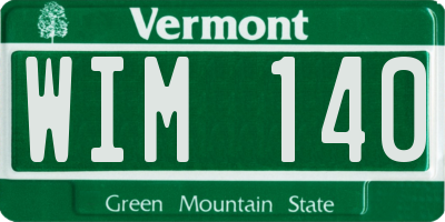 VT license plate WIM140
