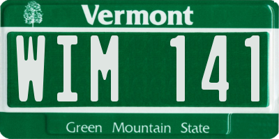 VT license plate WIM141