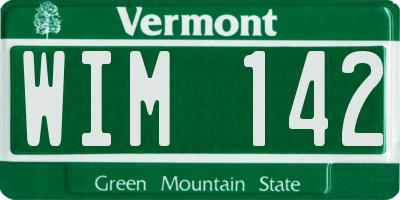 VT license plate WIM142