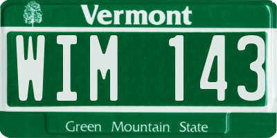 VT license plate WIM143