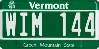 VT license plate WIM144