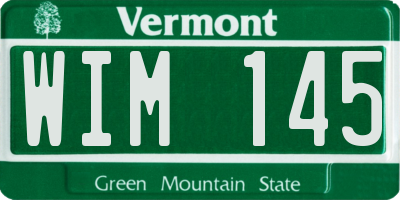 VT license plate WIM145