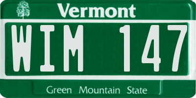 VT license plate WIM147