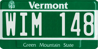 VT license plate WIM148