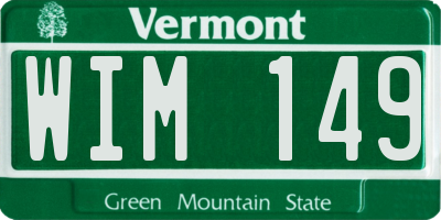 VT license plate WIM149