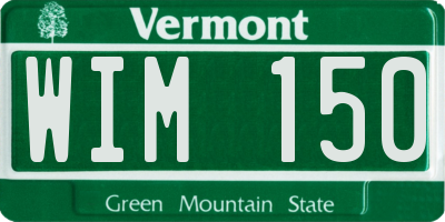 VT license plate WIM150