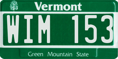VT license plate WIM153