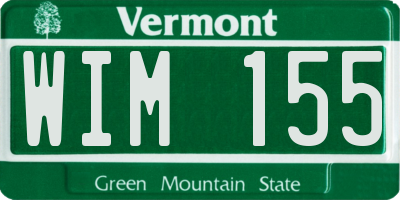 VT license plate WIM155