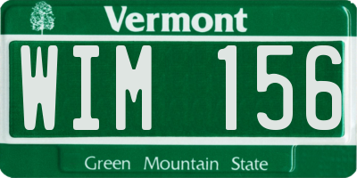 VT license plate WIM156