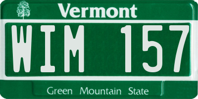 VT license plate WIM157