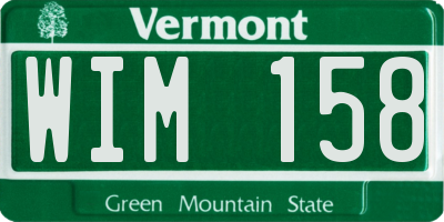 VT license plate WIM158
