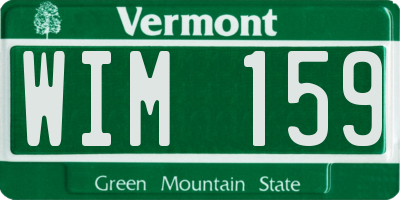 VT license plate WIM159