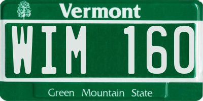 VT license plate WIM160