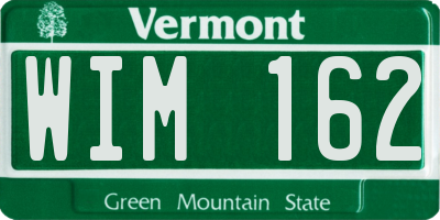 VT license plate WIM162
