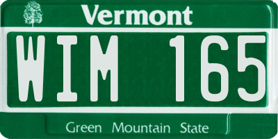 VT license plate WIM165