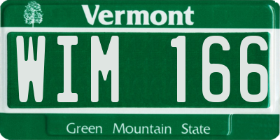 VT license plate WIM166