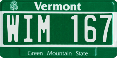 VT license plate WIM167