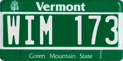 VT license plate WIM173