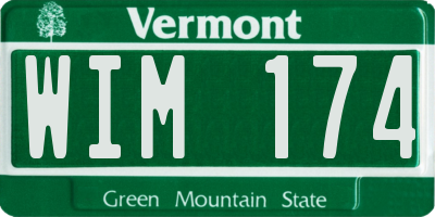VT license plate WIM174