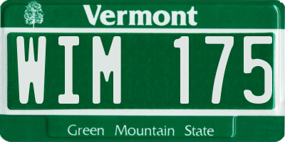 VT license plate WIM175
