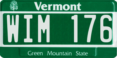 VT license plate WIM176