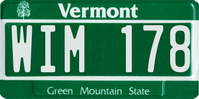 VT license plate WIM178