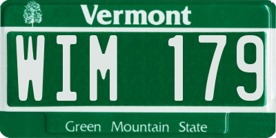 VT license plate WIM179