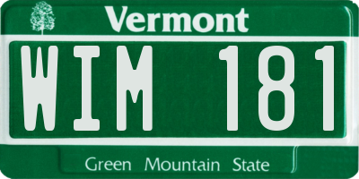VT license plate WIM181