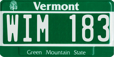 VT license plate WIM183