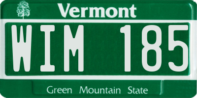 VT license plate WIM185