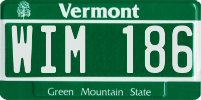 VT license plate WIM186