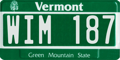 VT license plate WIM187