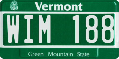 VT license plate WIM188