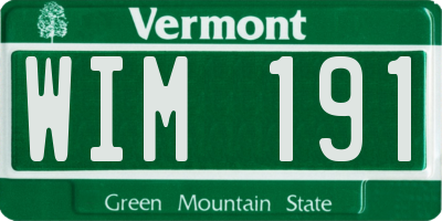VT license plate WIM191
